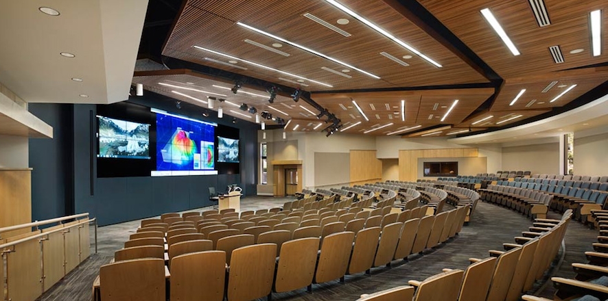 Image of an empty presentation room in ALC