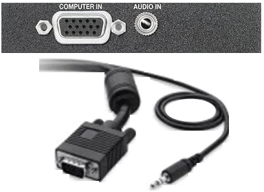 Image of a VGA cable and port