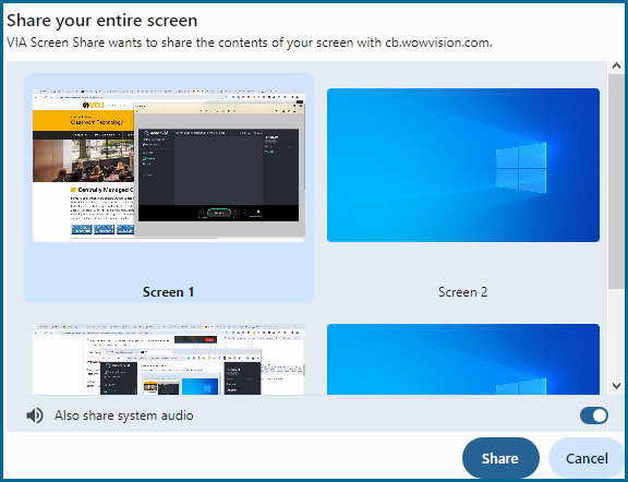 image of presenters screen during sharing