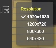 Image of document camera resolution settings screen