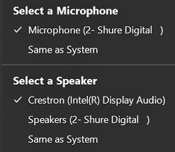 Image of Zoom speaker selection menu