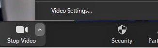 Image of video settings screen in Zoom